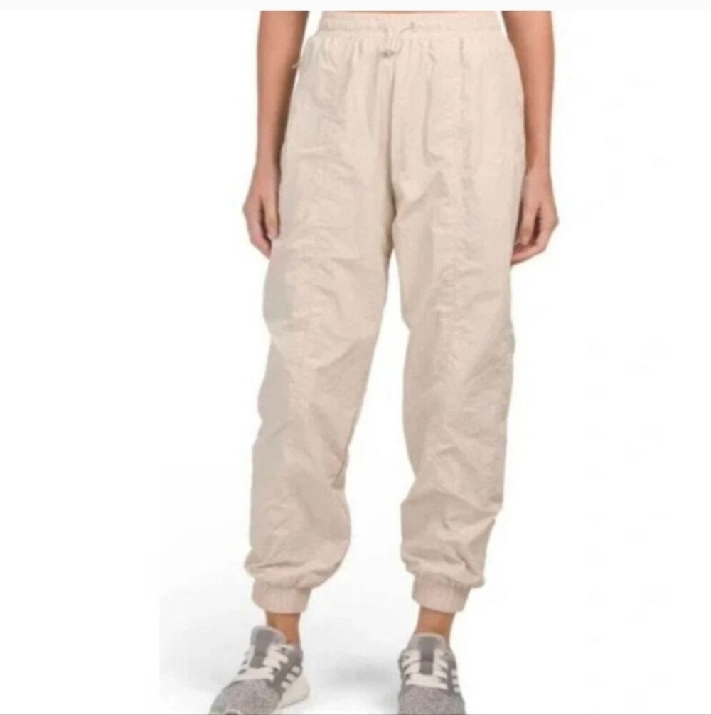 WILO THE LABEL ANTHROPOLOGIE BEIGE NYLON TRACK PANTS PARACHUTE WOMEN XS NWOT